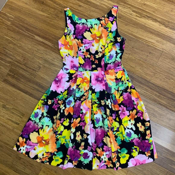 The Limited Floral Print Sleeveless Fit & Flare Dress Size 0 Colorful Party - Picture 1 of 8